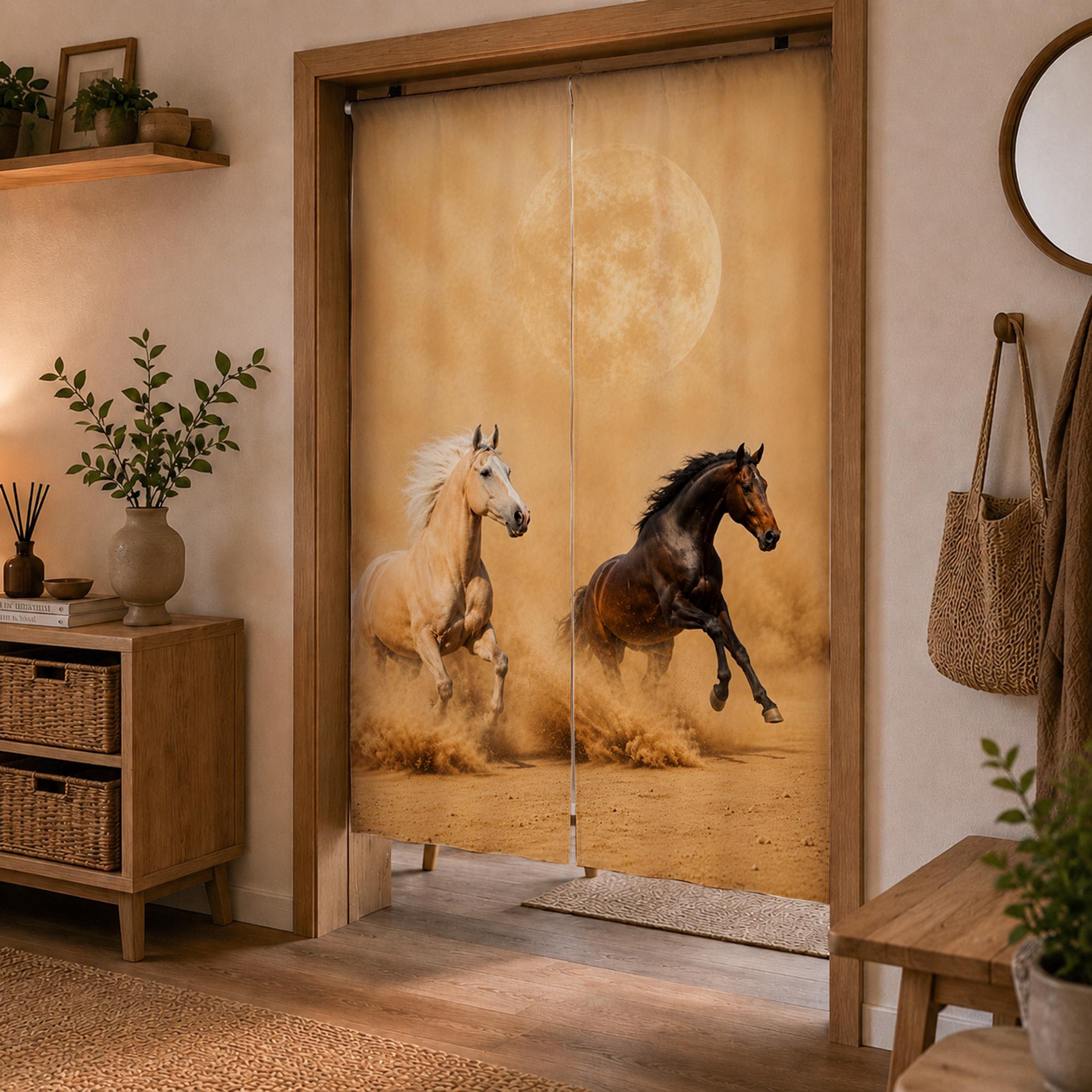 running horse door curtain – western desert noren style
